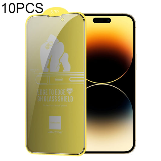 For iPhone 14 Pro Max 10pcs WEKOME 9D Curved Privacy Tempered Glass Film - iPhone 14 Pro Max Tempered Glass by WK | Online Shopping South Africa | PMC Jewellery