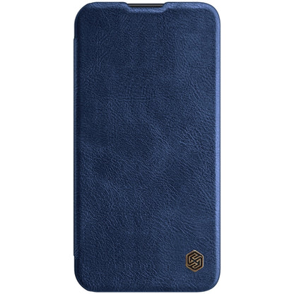 For iPhone 14 NILLKIN QIN Series Pro Crazy Horse Texture Leather Case(Blue) - iPhone 14 Cases by NILLKIN | Online Shopping South Africa | PMC Jewellery