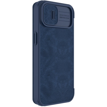 For iPhone 14 Plus  NILLKIN QIN Series Pro Crazy Horse Texture Leather Case(Blue) - iPhone 14 Plus Cases by NILLKIN | Online Shopping South Africa | PMC Jewellery
