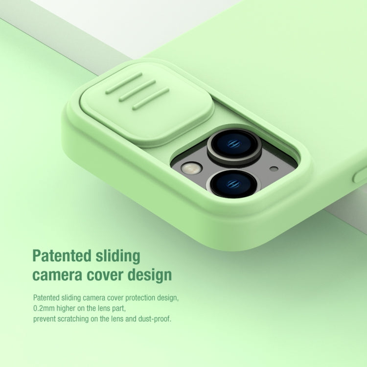 For iPhone 14 Plus  NILLKIN CamShield Liquid Silicone Phone Case(Green) - iPhone 14 Plus Cases by NILLKIN | Online Shopping South Africa | PMC Jewellery