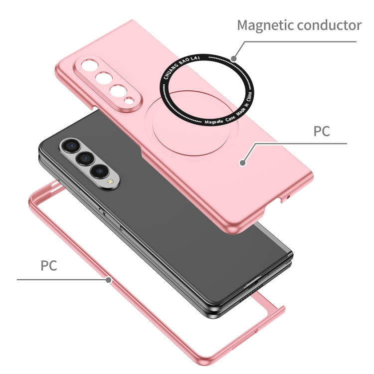 For Samsung Galaxy Z Fold3 5G Magsafe Magnetic Folding PC Phone Case(Pink) - Galaxy Phone Cases by PMC Jewellery | Online Shopping South Africa | PMC Jewellery