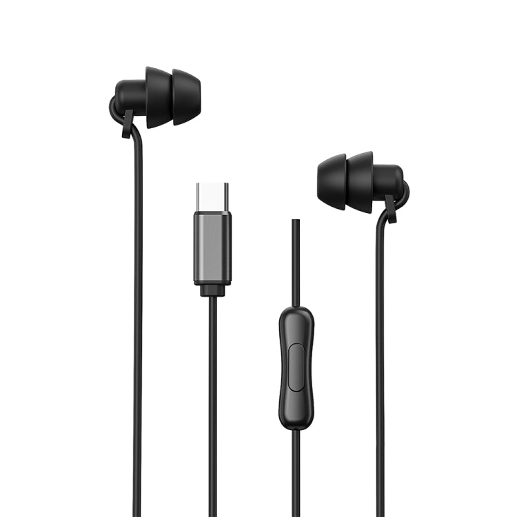 WEKOME YB02 SHQ Series In-Ear Sleep Wired Earphone, Plug Type:Type-C(Black) - Type-C Earphone by WK | Online Shopping South Africa | PMC Jewellery