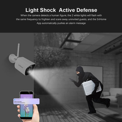 SriHome SH034C 4.0MP AI Humanoid Tracking WiFi Outdoor Surveillance Camera(UK Plug) - Bullet Camera by SriHome | Online Shopping South Africa | PMC Jewellery | Buy Now Pay Later Mobicred