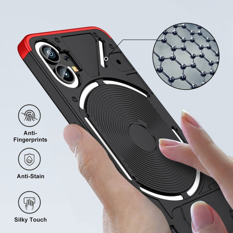 For Nothing Phone 1 GKK Three Stage Splicing Full Coverage PC Phone Case(Black Red) - Nothing Cases by GKK | Online Shopping South Africa | PMC TechLife | Buy Now Pay Later Mobicred