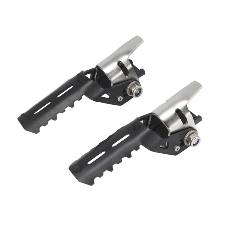 For BMW R1250GS R1200 GS ADV Motorcycle 22-25mm Front Folding Foot Pegs Footrests Clamps (Black Silver) - Others by PMC Jewellery | Online Shopping South Africa | PMC Jewellery