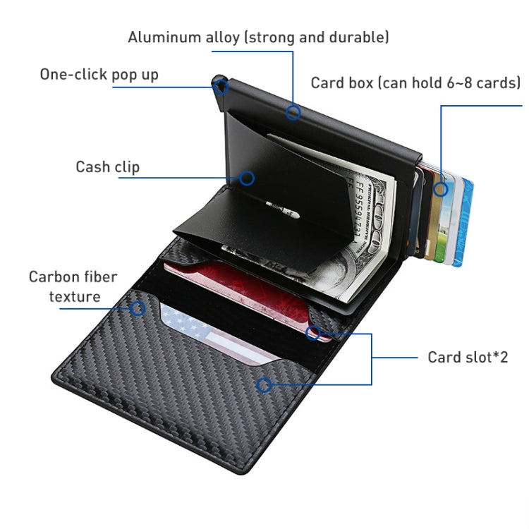 C1804H1 RFID Carbon Fiber Wallet For Men(Coffee) - free shipping - PMC TechLife - Order now!