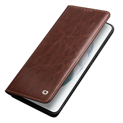 For Samsung Galaxy S21 5G QIALINO Genuine Leather Phone Case(Brown) - Galaxy S21 5G Cases by QIALINO | Online Shopping South Africa | PMC Jewellery | Buy Now Pay Later Mobicred