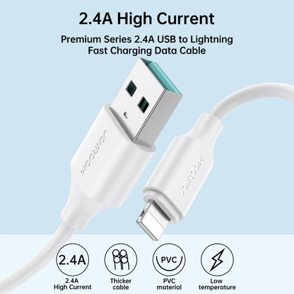 JOYROOM S-UL012A9 2.4A USB to 8 Pin Fast Charging Data Cable, Length:1m(Black) - Normal Style Cable by JOYROOM | Online Shopping South Africa | PMC Jewellery