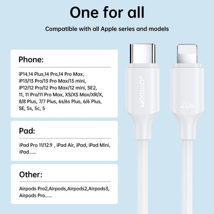 JOYROOM S-CL020A9 20W USB-C/Type-C to 8 Pin Fast Charging Data Cable, Length:0.25m(Black) - 2 in 1 Cable by JOYROOM | Online Shopping South Africa | PMC Jewellery