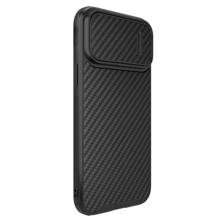 For iPhone 14 Pro Max NILLKIN Synthetic Fiber Camshield Magnetic Phone Case(Black) - iPhone 14 Pro Max Cases by NILLKIN | Online Shopping South Africa | PMC Jewellery | Buy Now Pay Later Mobicred