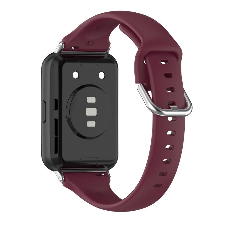 For Huawei Watch Fit 2 Small Waist Silicone Watch Band, Size:S(Wine Red) - Watch Bands by PMC Jewellery | Online Shopping South Africa | PMC Jewellery | Buy Now Pay Later Mobicred