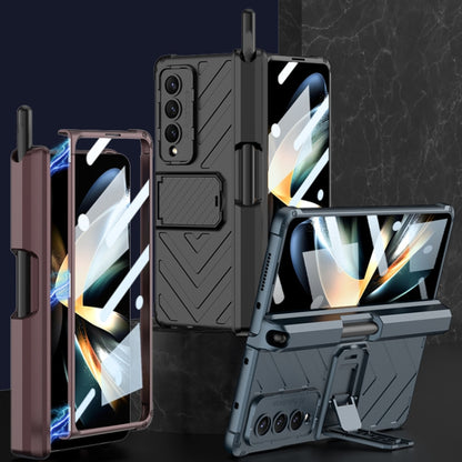 For Samsung Galaxy Z Fold4 GKK Integrated Magnetic Folding Armor Shell with Push Pen Case(Silver) - Galaxy Z Fold4 5G Cases by GKK | Online Shopping South Africa | PMC Jewellery