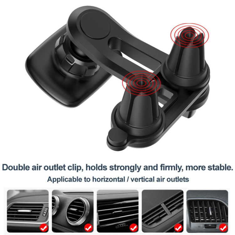 IMAK C5-F2 Dual Chip Air Outlet Magnetic Car Holder(Black) - Car Holders by imak | Online Shopping South Africa | PMC Jewellery