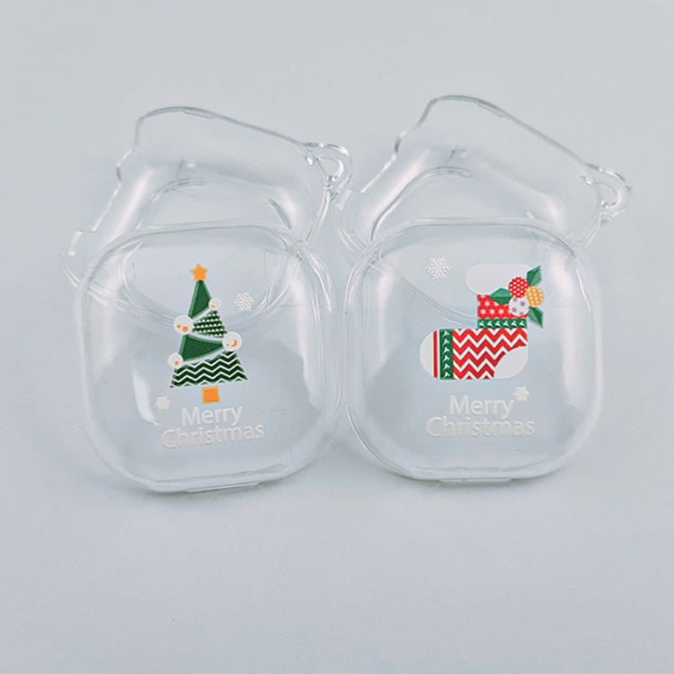 For Samsung Galaxy Buds Live Christmas Transparent TPU Earphone Case(Snowman) - Samsung Earphone Case by PMC Jewellery | Online Shopping South Africa | PMC Jewellery