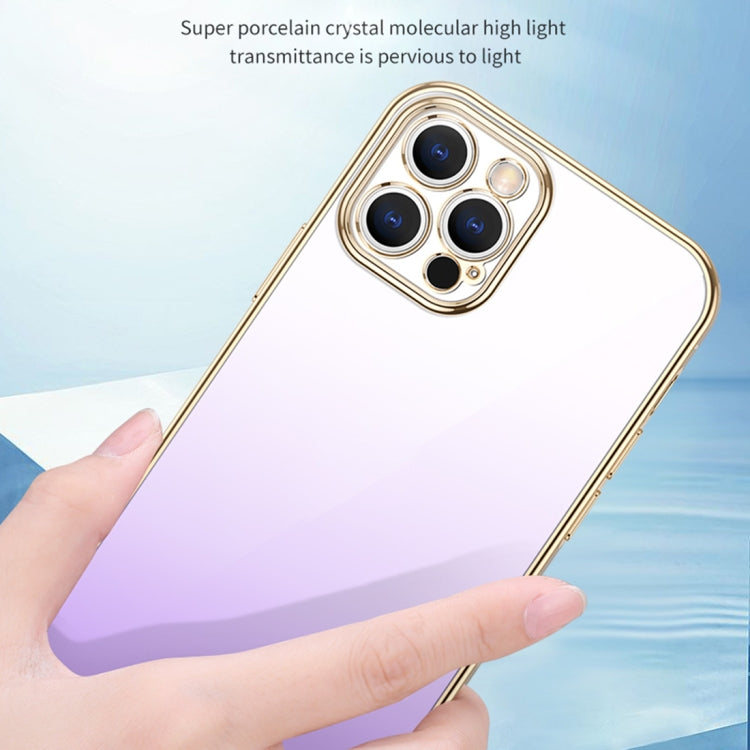 For iPhone 14 Pro Max SULADA Iridescence Series Plating Transparent Gradient Phone Case(Gold) - iPhone 14 Pro Max Cases by SULADA | Online Shopping South Africa | PMC Jewellery