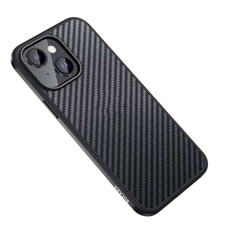 For iPhone 14 SULADA Carbon Fiber Textured Shockproof Metal + TPU Frame Case(Black) - iPhone 14 Cases by SULADA | Online Shopping South Africa | PMC TechLife | Buy Now Pay Later Mobicred