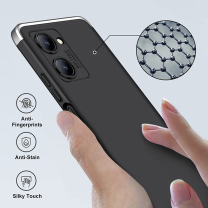 For Realme C33 GKK Three Stage Splicing Full Coverage PC Phone Case(Black Silver) - Realme Cases by GKK | Online Shopping South Africa | PMC Jewellery