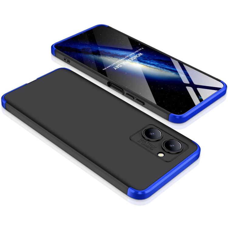 For Realme C33 GKK Three Stage Splicing Full Coverage PC Phone Case(Black Blue) - Realme Cases by GKK | Online Shopping South Africa | PMC Jewellery
