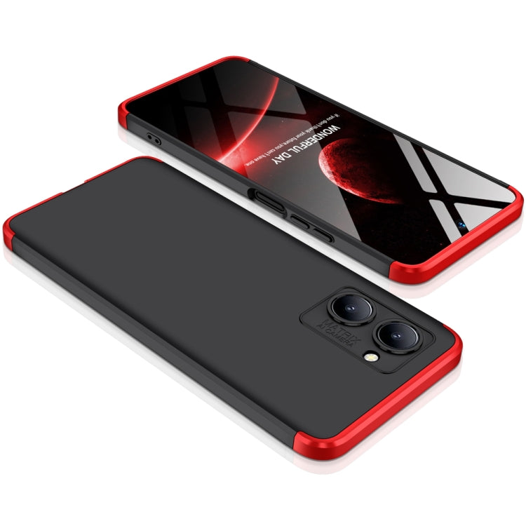 For Realme C33 GKK Three Stage Splicing Full Coverage PC Phone Case(Black Red) - Realme Cases by GKK | Online Shopping South Africa | PMC Jewellery