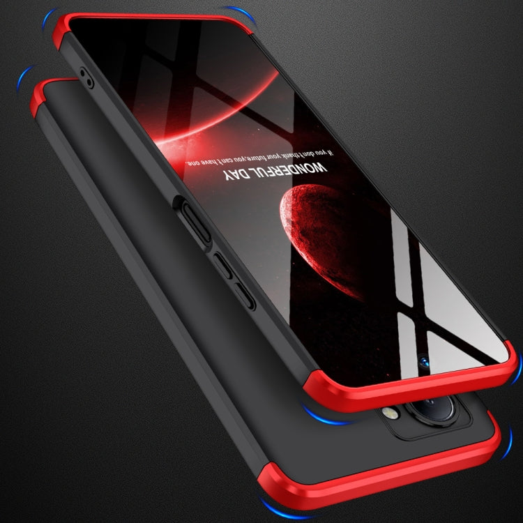 For Realme C33 GKK Three Stage Splicing Full Coverage PC Phone Case(Black Red) - Realme Cases by GKK | Online Shopping South Africa | PMC Jewellery