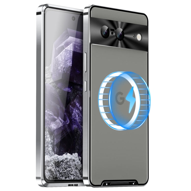 For Google Pixel 8 MagSafe Magnetic Frosted Metal Phone Case(Silver) - Google Cases by PMC TechLife | Online Shopping South Africa | PMC TechLife | Buy Now Pay Later Mobicred