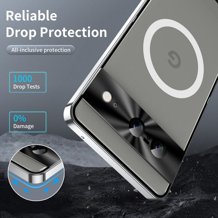 For Google Pixel 8 MagSafe Magnetic Frosted Metal Phone Case(Silver) - Google Cases by PMC TechLife | Online Shopping South Africa | PMC TechLife | Buy Now Pay Later Mobicred
