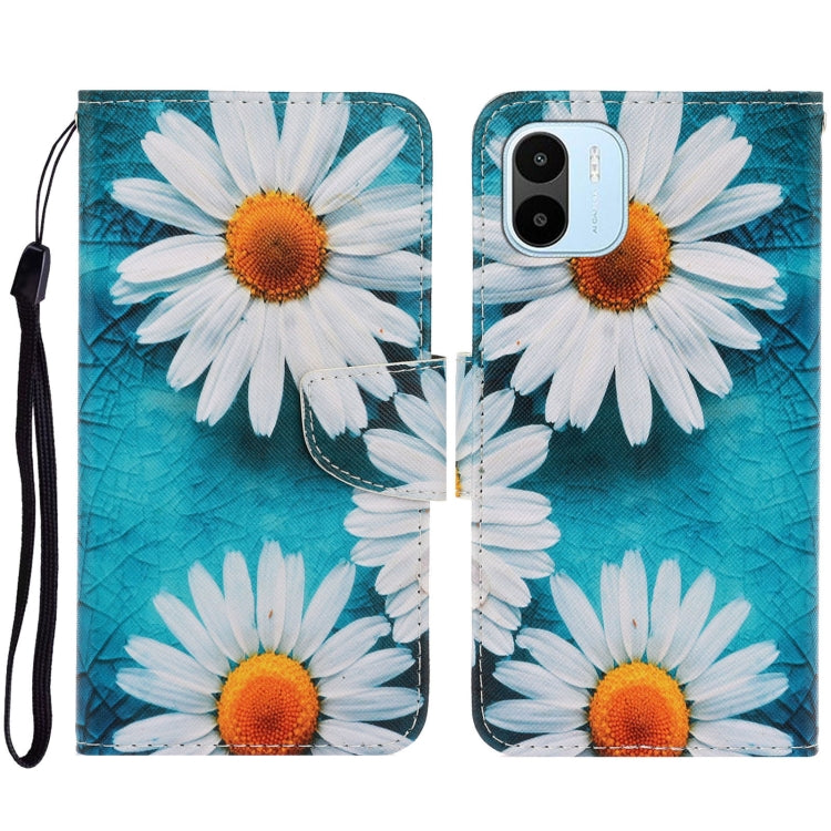 For Xiaomi Redmi A1 Colored Drawing Pattern Leather Phone Case(Daisy) - Xiaomi Cases by PMC Jewellery | Online Shopping South Africa | PMC Jewellery