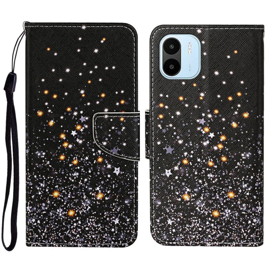 For Xiaomi Redmi A1 Colored Drawing Pattern Leather Phone Case(Black Pentagram) - Xiaomi Cases by PMC Jewellery | Online Shopping South Africa | PMC Jewellery