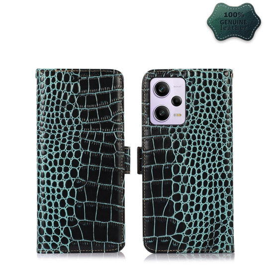 For Xiaomi Redmi Note 12 Pro 5G China Crocodile Top Layer Cowhide Leather Phone Case(Green) - Note 12 Pro Cases by PMC Jewellery | Online Shopping South Africa | PMC Jewellery