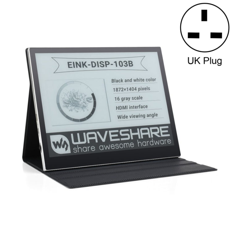 Waveshare 10.3 inch E-Paper Monitor External E-Paper Screen for MAC / Windows PC(UK Plug) - Mini PC Accessories by WAVESHARE | Online Shopping South Africa | PMC Jewellery | Buy Now Pay Later Mobicred