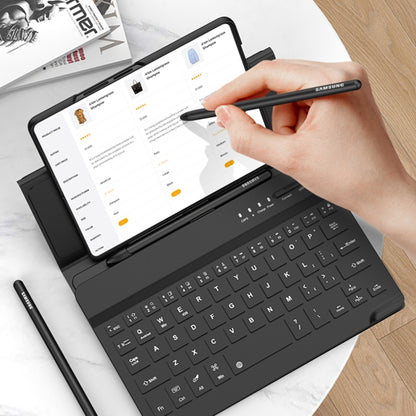 For Samsung Galaxy Z Fold3 5G / Fold4 5G / Mate X2 / Mate XS 2 GKK Magnetic Folding Bluetooth Keyboard Leather Case(Carbon Fibre Black) - Samsung Keyboard by GKK | Online Shopping South Africa | PMC Jewellery