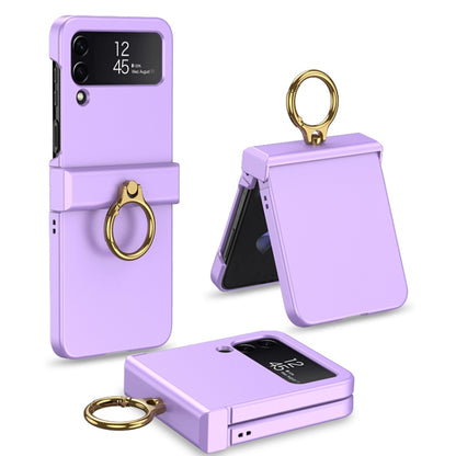 For Samsung Galaxy Z Flip4 GKK Ultrathin Hinge Full Coverage Phone Case with Ring Holder(Purple) - Galaxy Z Flip4 5G Cases by GKK | Online Shopping South Africa | PMC Jewellery