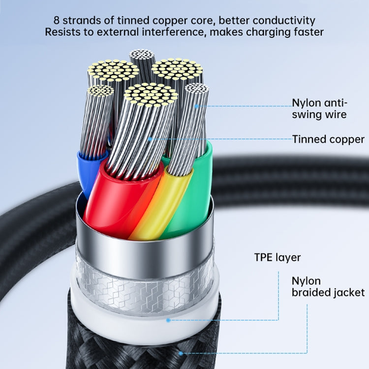 JOYROOM 2.4A USB to 8 Pin Surpass Series Fast Charging Data Cable, Length:0.25m(Black) - Normal Style Cable by JOYROOM | Online Shopping South Africa | PMC TechLife
