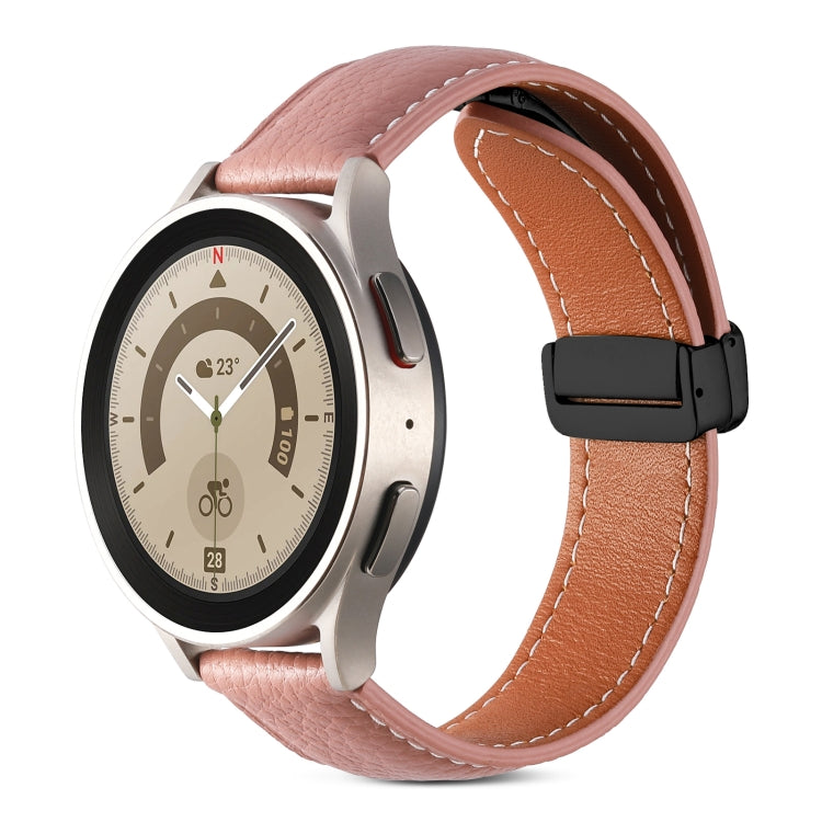 20mm Folding Buckle Genuine Leather Watch Band(Dark Pink) - free shipping - PMC TechLife - Order now!