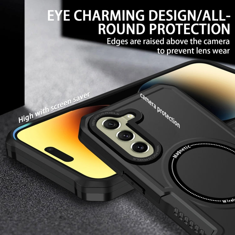 For Samsung Galaxy S21 FE 5G MagSafe Shockproof Armor Phone Case(Black) - Galaxy Phone Cases by PMC TechLife | Online Shopping South Africa | PMC TechLife | Buy Now Pay Later Mobicred