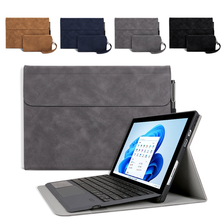 For Microsoft Surface Pro 9 / Surface Pro 10 Sheepskin All-Inclusive Shockproof Protective Case with Power Bag(Grey) - Others by PMC TechLife | Online Shopping South Africa | PMC TechLife | Buy Now Pay Later Mobicred