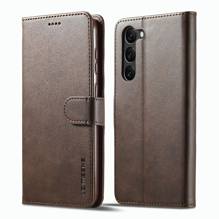 For Samsung Galaxy S23+ 5G LC.IMEEKE Calf Texture Horizontal Flip Leather Phone Case(Coffee) - free shipping - PMC TechLife - Order now!