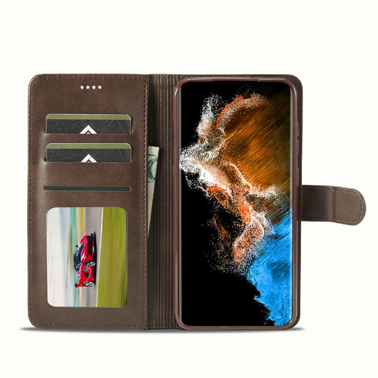 For Samsung Galaxy S23+ 5G LC.IMEEKE Calf Texture Horizontal Flip Leather Phone Case(Coffee) - free shipping - PMC TechLife - Order now!