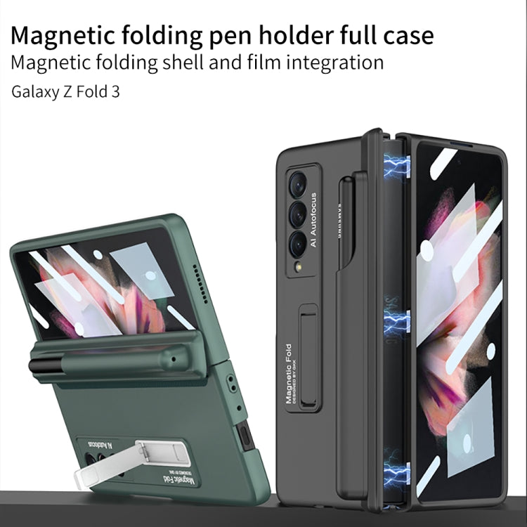 For Samsung Galaxy Z Fold3 5G GKK Full Coverage Magnetic Fold Hinge Shockproof Phone Case with Pen Slots(Grey) - Galaxy Phone Cases by GKK | Online Shopping South Africa | PMC Jewellery