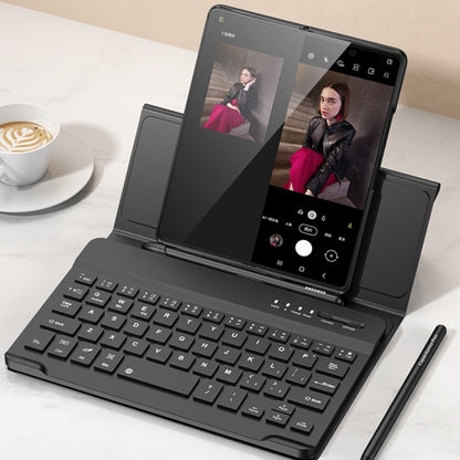 For Huawei Mate X2 GKK Magnetic Folding Bluetooth Keyboard Leather Case with Pen(Black) - Huawei Cases by GKK | Online Shopping South Africa | PMC Jewellery