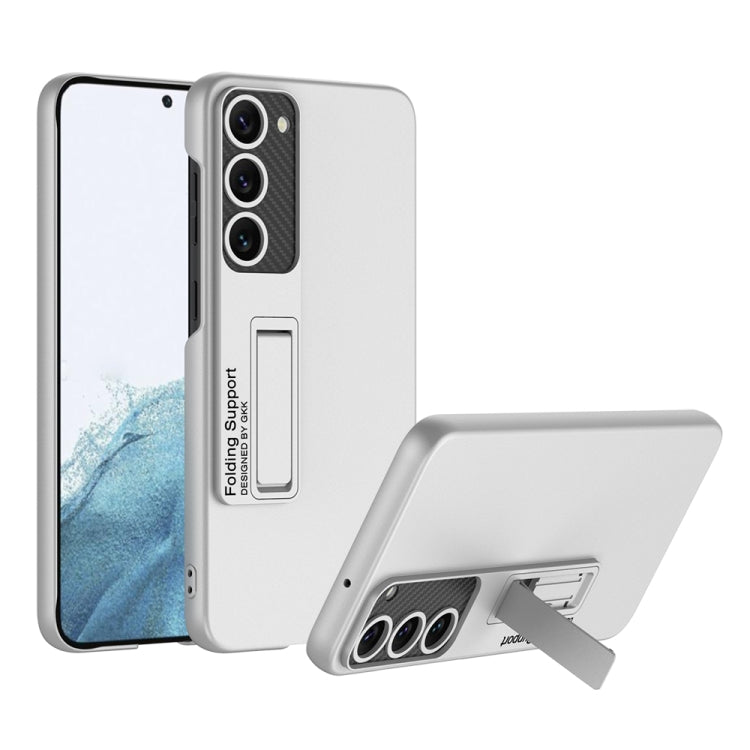 For Samsung Galaxy S23 5G GKK Ultra-thin Shockproof Phone Case with Holder(Silver) - Galaxy S23 5G Cases by GKK | Online Shopping South Africa | PMC Jewellery