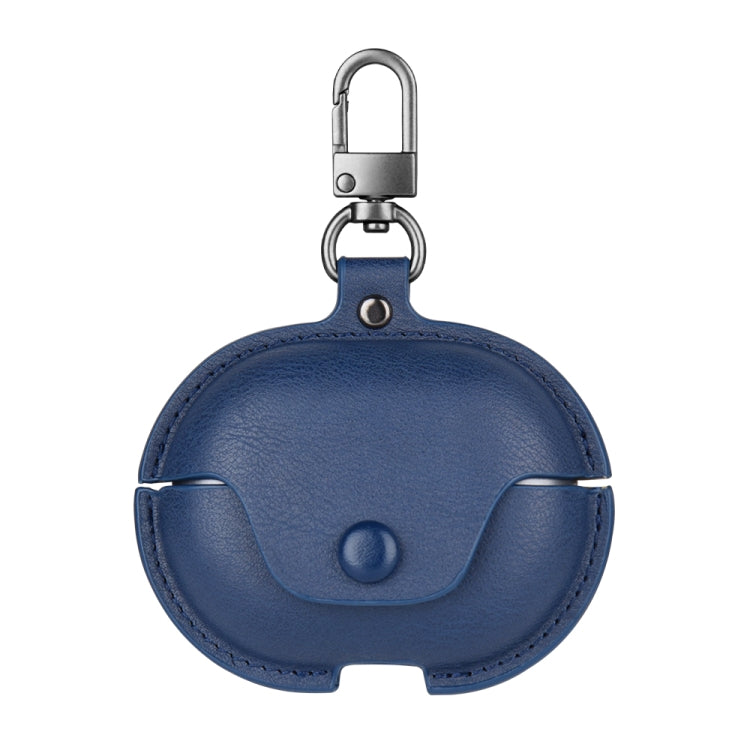 For Huawei FreeBuds Pro Business Leather Earphone Protective Case with Hook(Blue) - Huawei Earphone Case by PMC TechLife | Online Shopping South Africa | PMC TechLife