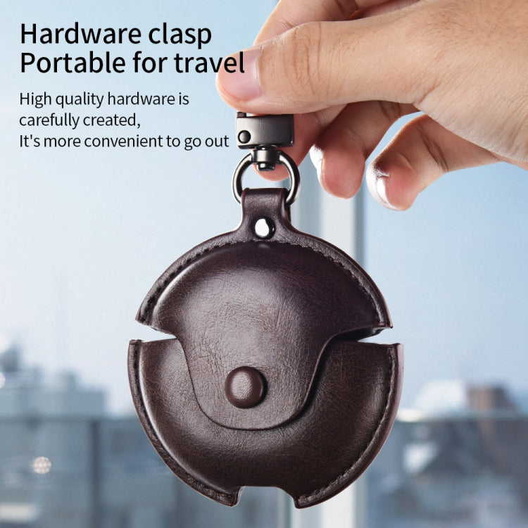 For Huawei FreeBuds 4i / 5i Business Leather Earphone Protective Case with Hook(Light Brown) - free shipping - PMC TechLife - Order now!