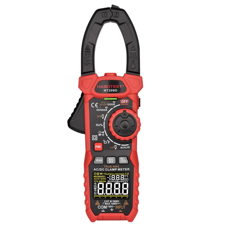 HABOTEST HT208D 1000A Digital Clamp Multi-Function Burn-proof Universal Meter - Digital Multimeter by HABOTEST | Online Shopping South Africa | PMC Jewellery | Buy Now Pay Later Mobicred