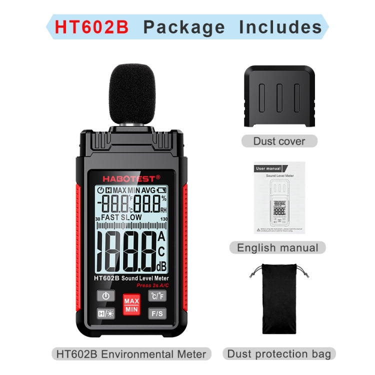 HABOTEST HT602B Multifunctional Digital Display Noise Decibel Tester - free shipping - PMC TechLife - Order now!