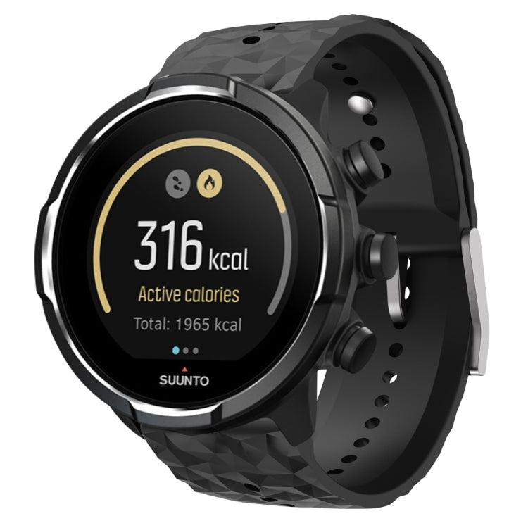 For Suunto 9 Rhombus Texture Silicone Watch Band(Black) - free shipping - PMC TechLife - Order now!