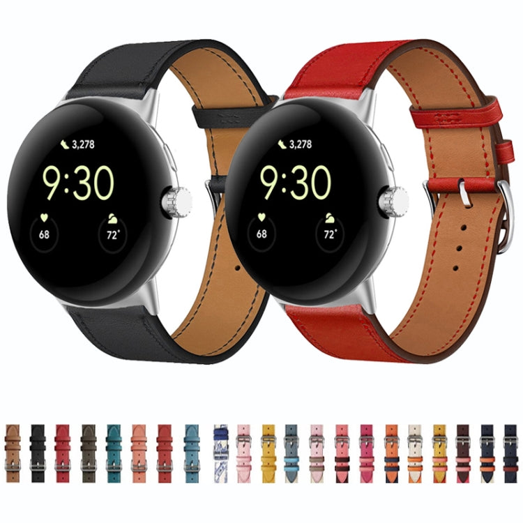 For Google Pixel Watch Genuine Leather Watch Band(Black) - free shipping - PMC TechLife - Order now!