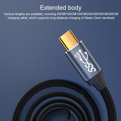 For Steam Deck Gen 100W USB-C/Type-C Male to USB-C/Type-C Female Stereo Curved Extension Cable, Length:0.5m - Accessories by PMC Jewellery | Online Shopping South Africa | PMC Jewellery