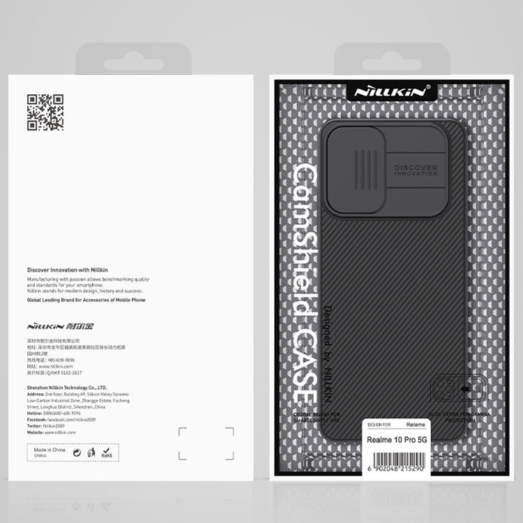 For Realme 10 4G NILLKIN Black Mirror Series Camshield PC Phone Case(Black) - Realme 10 Cases by NILLKIN | Online Shopping South Africa | PMC Jewellery
