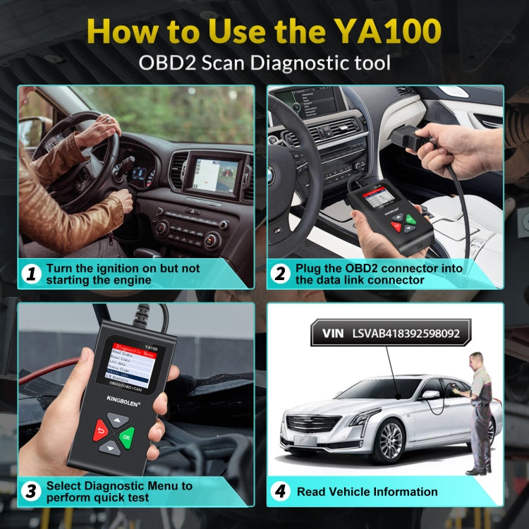 KINGBOLEN YA100 OBD2 Car Engine Fault Diagnosis Tool - Code Readers & Scan Tools by PMC Jewellery | Online Shopping South Africa | PMC Jewellery